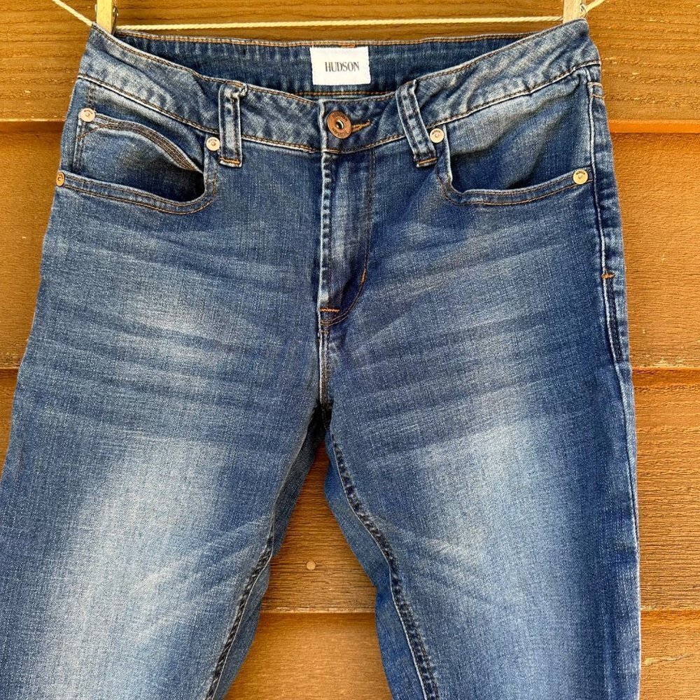 Hudson Skinny Mid-Rise Blue Medium Blue Denim Girls Size 12 - Picture 2 of 12